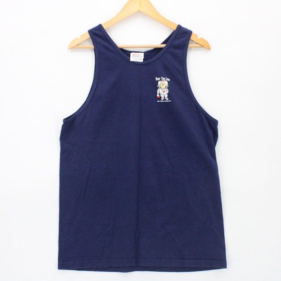 Vintage Hanes Tank Top Mens Navy Blue OMBAC San Diego 2002 Graphic Size Large L - Picture 2 of 7